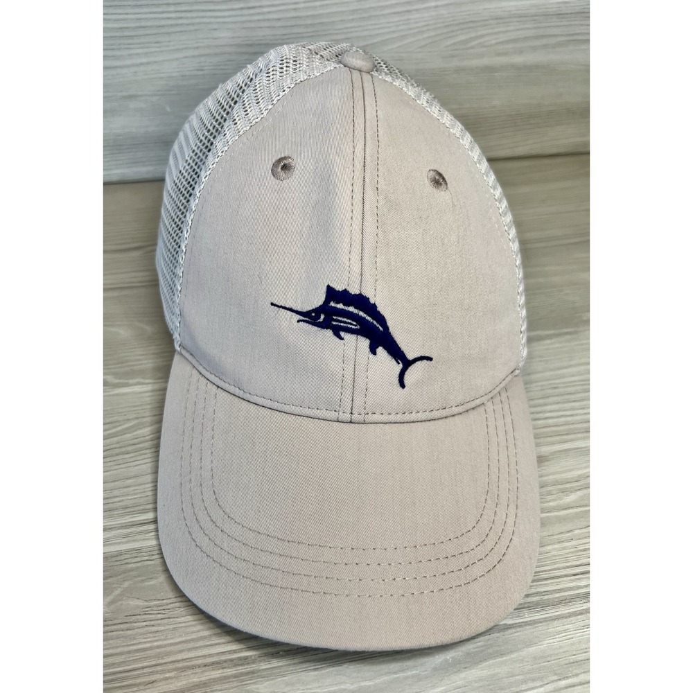 Tommy Bahama Golf Fishing Mesh Hat Cap Strap Back Khaki Coastal One Size